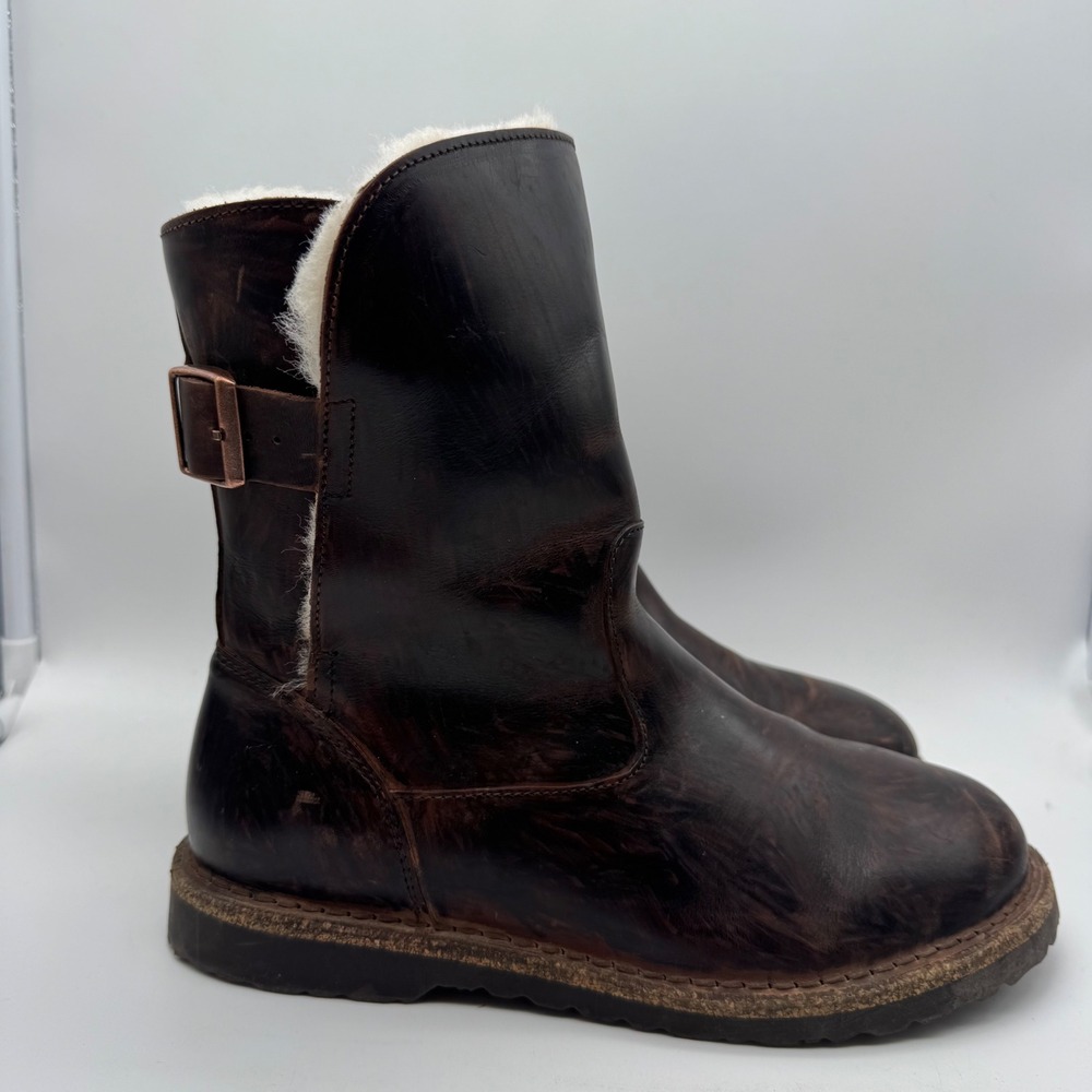 Birkenstock Boot Uppsala Shearling Suede Leather Espresso‎ Women Size 7 US 38 EU